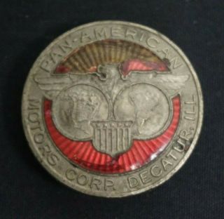 RARE Vintage Pan - American Motors Corporation Radiator Badge Emblem Decatur,  IL 2