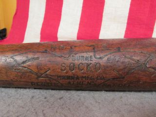 Vintage Burke Wood Socko Baseball Bat Hanna Mfg Co.  