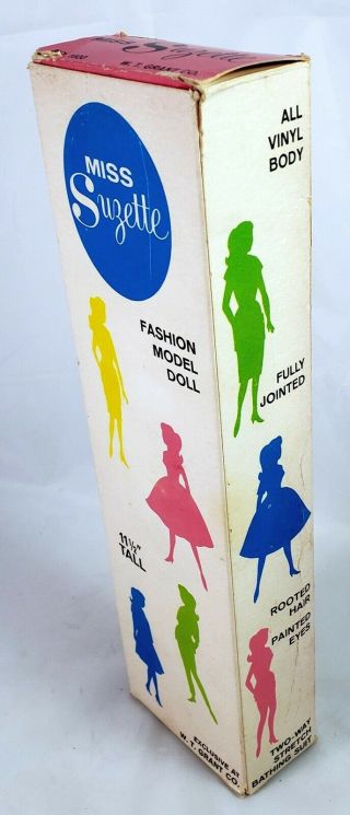 RARE Vintage Uneeda Miss Suzette BOX ONLY,  NO DOLL 1962 Grant Co Exclusive 4