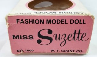 RARE Vintage Uneeda Miss Suzette BOX ONLY,  NO DOLL 1962 Grant Co Exclusive 5