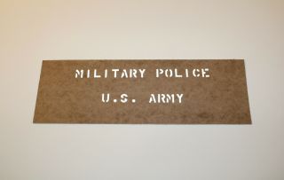 Stencil,  Military Police,  U.  S.  Army,  Ww2,  Korea,  Vietnam