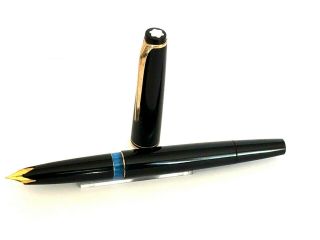 Vintage Montblanc No 24 Gold Nib Black Lacquered Fountain Pen Germany 60`s