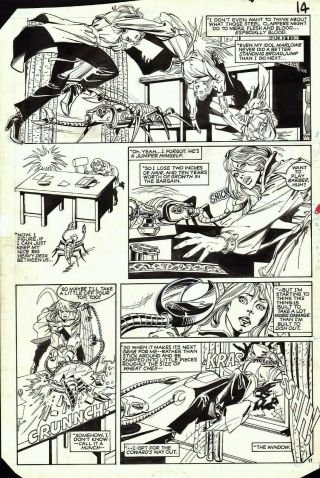 Dick Giordano Vintage 1983 Jonni Thunder Art - Jonni Vs.  Robot Bug