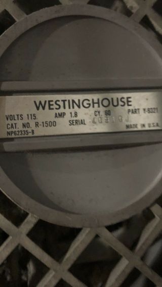 Vintage Westinghouse Two 2 Speed Fan Mid Century R - 1500 Table Top Floor Powerful 4