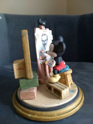 Vintage Mickey Mouse Painting Walt Disney Self Portrait Figurine Ceramic RARE 3