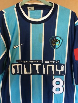 Vintage Nike Tampa Bay Mutiny Player Issue Match Jersey Vargas 8 Size M 2