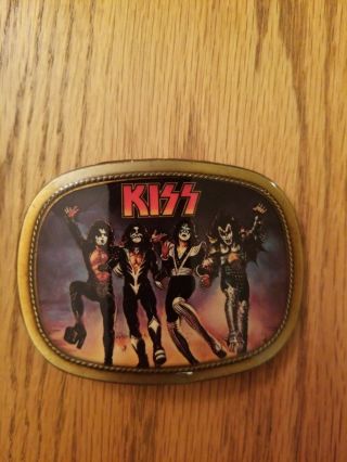 Kiss Belt Buckle 1977 Pacifica Rock Band Brass