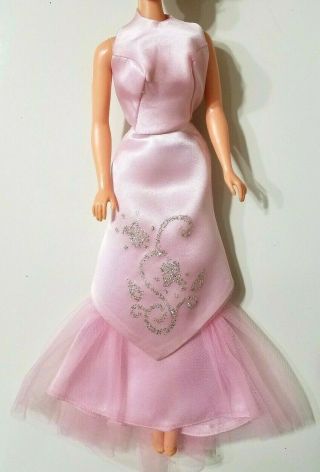 Vintage Barbie Sears Exclusive Tickled Pink Formal Dress Under Slip Clothes Rare