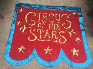 Vintage Cbs Circus Of The Stars Sequenced And Felt Banner