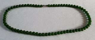 Carved Green Jade Vintage Art Deco Antique Necklace
