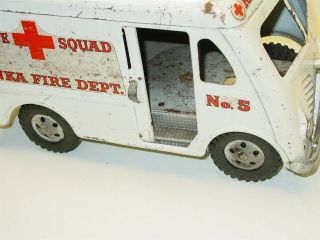 Vintage Tonka Rescue Squad Metro Van,  CD Civil Defense,  Pressed Steel Toy,  1957 9