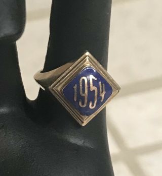 Vintage 1954 High School Class 10kt Gold Ring,  Size 3 1/2