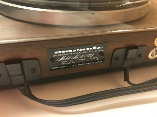 Vintage Marantz Model 6100 Turntable belt drive (w/new belt and cartridge) 6