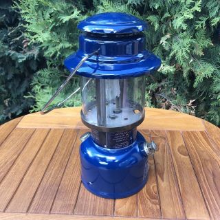 COLEMAN GAS LANTERN 321 Vintage 1973 Rare Blue Canada Beauty Camping Light Lamp 2