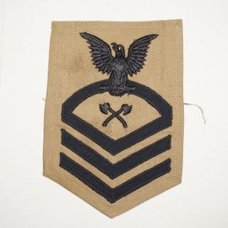 Navy Chief Carpenters Mate Wwii Rate Rank Patch On Tan Twill C1199