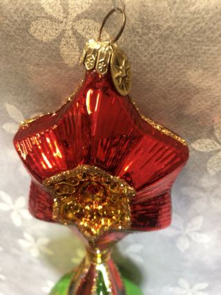 Radko Star Christmas Ornament Glass Rare Vintage 11” Tall 6