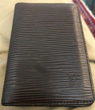 Rare Vintage Louis Vuitton Dark Brown Epi Leather Pocket Organizer - French Made