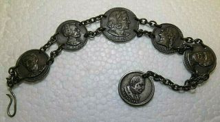 Vintage 1893 Worlds Fair Columbian Exposition Chicago Souvenir Chain Bracelet
