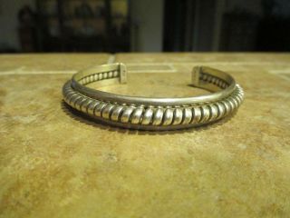 Vintage Finely Crafted Southwestern Coiled Sterling Silver Bracelet