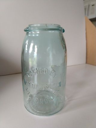 M H Davis & Son Milford Delaware Fruit Jar Rare - - Whittling