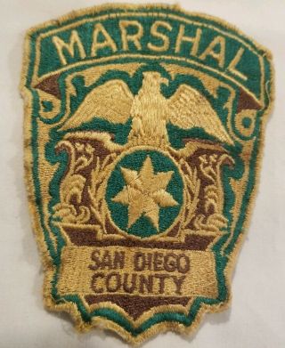 Vintage San Diego County Marshal Law Enforcement 4 1/2 X 4 Fabric