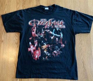 Vintage 2000 Ozzfest Ozzy Osbourne Black Sabath Rare Line Up Tour Shirt Xl