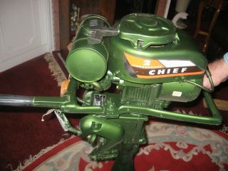 VINTAGE CHIEF 2 HP OUTBOARD BOAT ENGINE MOTOR 6