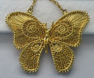 Vintage Sascha Brastoff Signed Necklace Pendant Gold Huge 5.  26