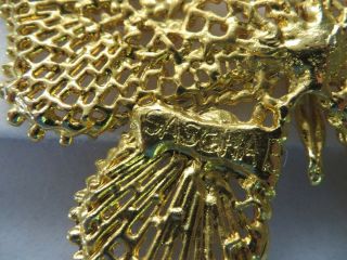 Vintage Sascha Brastoff signed necklace pendant gold HUGE 5.  26 4
