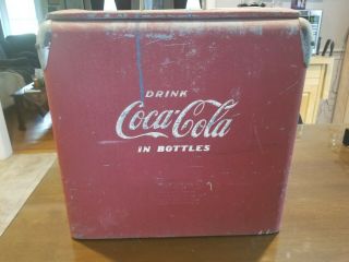 Vintage Coca Cola Coke Metal Cooler With Insert