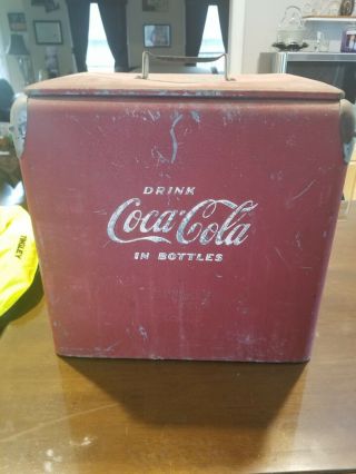 Vintage Coca Cola Coke Metal Cooler with insert 4