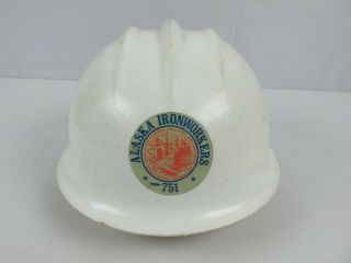 Vintage FLUOR Corp.  E.  D.  Bullard Hard Hat Alaska Ironworkers Hard Boiled USA Hat 5