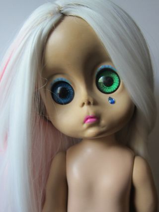 Vintage Little Miss No Name Doll Nude With Wig,  Eyes,  Repaired Leg 2
