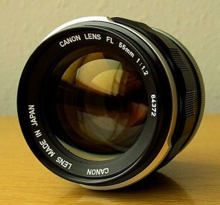 Vtg Canon Fl 55mm F/1.  2 Slr Camera Lens Exc Cond