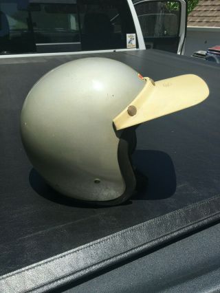 Vintage 1970 Bell Magnum open face helmet Toptex flat track Chopper Bobber 2