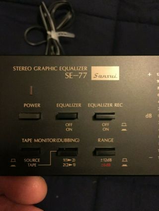 Vtg Sansui Audio Sound Stereo Graphic Equalizer Effects Board Model SE - 77 Japan 5