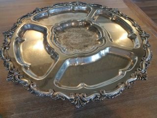 Goldfeder Silver Soldered Stud Silver Plated Server Lazy Susan w/lid 20 