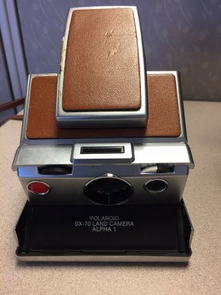 Vintage Tan & Chrome Polaroid Land Camera Sx - 70 Land Camera Brown