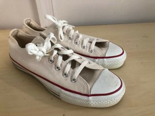 Old Vtg Converse All Star Made In Usa Shoes Sneakers White Size 6 1/2 Men 