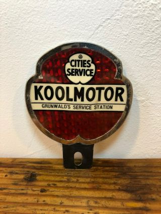 Cities Service Koolmotor License Plate Topper - Vintage Gas Oil Sign