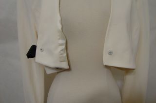VINTAGE White W/Black Velvet Bow Crop Bolero Evening Jacket NWD L 7