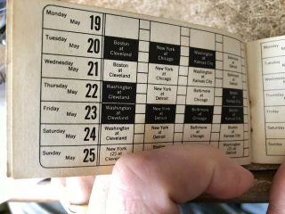 cleveland indians vintage pocket schedule no writing 1958 7