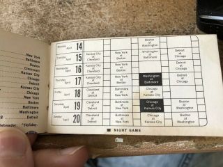 cleveland indians vintage pocket schedule no writing 1958 8