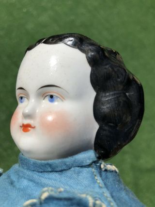 Gorgeous Antique 1800’s Civil War Era China Head Doll,  Roll Curls 2