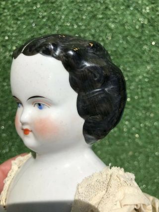 Gorgeous Antique 1800’s Civil War Era China Head Doll,  Roll Curls 3