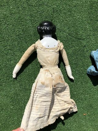 Gorgeous Antique 1800’s Civil War Era China Head Doll,  Roll Curls 7