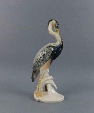 Vintage German Porcelain Volksted Dresden Figurine Of A Heron By Karl Ens