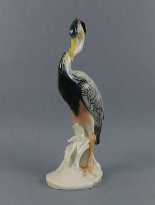 Vintage German Porcelain Volksted Dresden figurine of a Heron by Karl Ens 2
