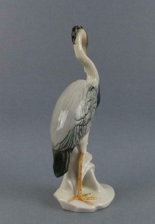 Vintage German Porcelain Volksted Dresden figurine of a Heron by Karl Ens 4