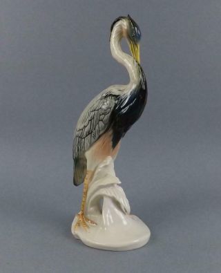 Vintage German Porcelain Volksted Dresden figurine of a Heron by Karl Ens 5